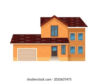 icono de la fachada de la casa naranja
