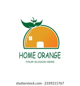 orange house illustration vector, can be used for cup label, sticker, dsigen logo