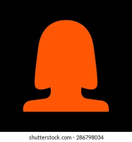 Orange human profile picture  on a black background