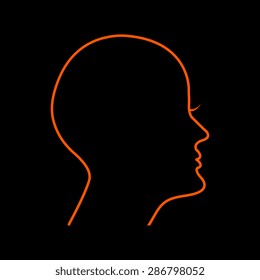 Yellow Human Profile Picture On Blue Stock Vector (Royalty Free