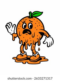 orange human vector with melting effect