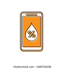 Orange Humidity for smart home icon isolated on white background. Weather and meteorology, thermometer symbol. Vector Illustration