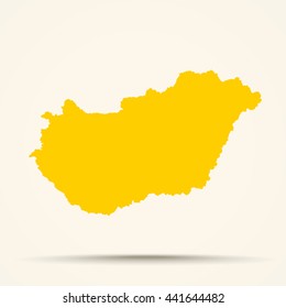 Orange Hungary Map Illustration