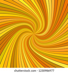 Orange hypnotic abstract striped vortex background design - vector illustration from swirling rays