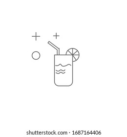 orange ice beverage icon design template