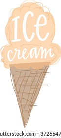 Orange Ice Cream Cone