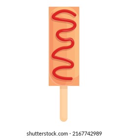 Orange ice cream icon cartoon vector. Milk icecream. Soft food