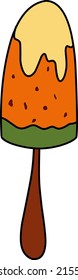 Orange Ice Cream on a white background