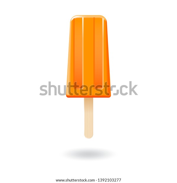 Download Orange Ice Cream Stick Popsicle Mockup Stock Vector Royalty Free 1392103277