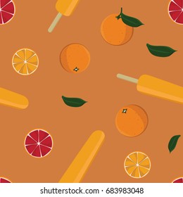 Orange ice pops - vector background