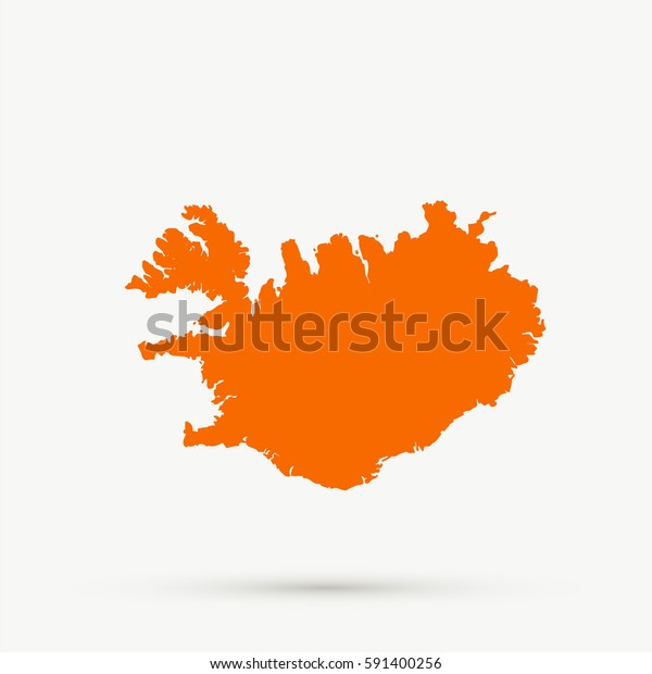 Orange Iceland Map Illustration Stock Vector (Royalty Free) 591400256 ...