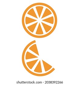 Orange icon. Orange abstract background. Symbol, logo illustration. Flat vector design isolated.
