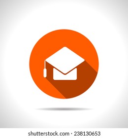 orange icon of academic hat