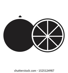 orange icon black and isolated vector illustration