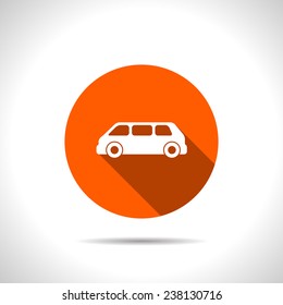 orange icon of car