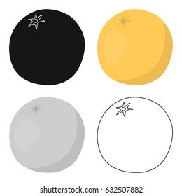 Orange icon cartoon. Singe fruit icon from the food cartoon.