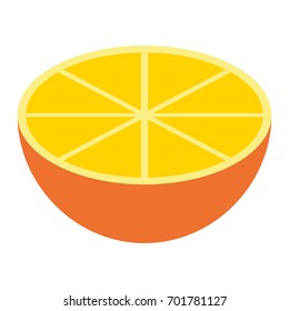 orange icon. Cartoon orange vector illustration