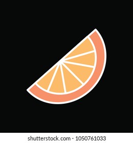 Orange icon. Cartoon Orange vector icon for web design isolated on black background