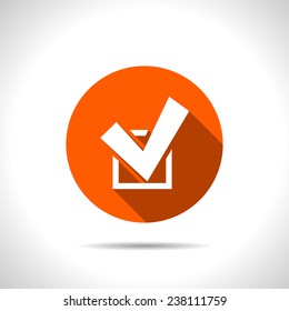 orange icon of check