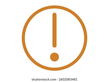 Orange icon in a circle with an exclamation mark