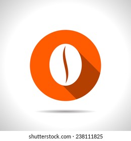 orange icon of coffee bean