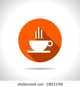 orange icon of coffee cup