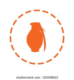 An Orange Icon with a Cutout Outline Isolated on a White Background - Grenade
