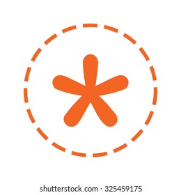 An Orange Icon with a Cutout Outline Isolated on a White Background - Blobbed Star