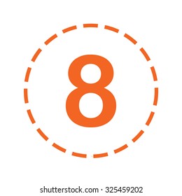 An Orange Icon with a Cutout Outline Isolated on a White Background - 8