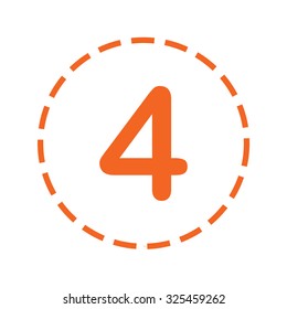 An Orange Icon with a Cutout Outline Isolated on a White Background - 4