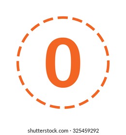 An Orange Icon with a Cutout Outline Isolated on a White Background - 0