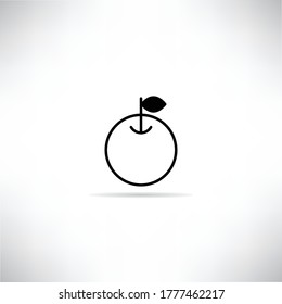 icono naranja con ilustración vectorial de sombra de caída