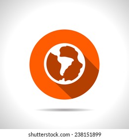 orange icon of earth