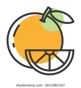 An orange icon with an editable stroke to any thickness. Vector illustration.