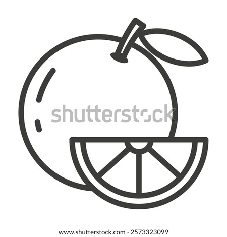 An orange icon with an editable stroke to any thickness no color. Vector illustration.
