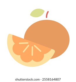 Orange icon elements Fruit isolate illustration vector