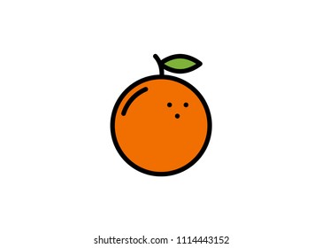 Orange icon, filled line icon