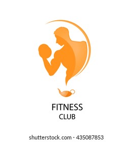 orange icon fitness club, sport style vector illustration