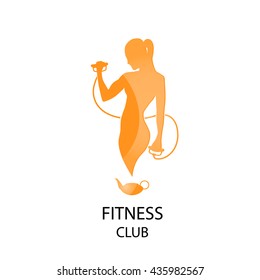orange icon fitness club, sport style vector illustration
