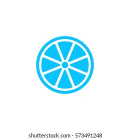 Orange icon flat. Blue pictogram on white background. Vector illustration symbol