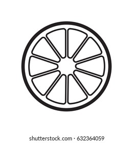 Orange icon flat. Illustration isolated on white background. Vector sign symbol