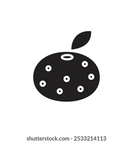 Orange icon Flat line illustration