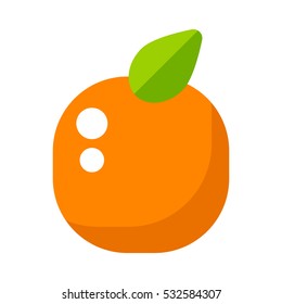 Orange icon in flat style. Citrus fruit vector editable image, style isolated on white background illustration