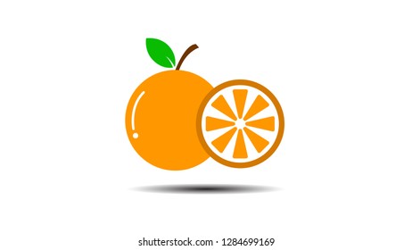 Orange icon in flat style design with shadow vector illustration eps 10