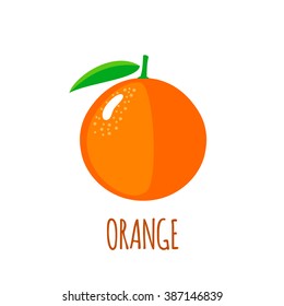 Orange icon in flat style. Isolated object. Orange logo. Vector illustration on white background