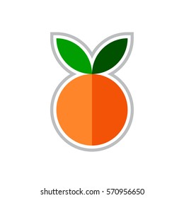 Orange icon in flat style isolated on the white background. Vector.