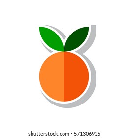 Orange icon in flat style isolated on the white background. Vector.