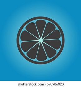 Orange icon. Flat vector illustration in black on white background. EPS 10