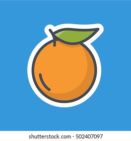 Orange Icon Food Fruits Stickers