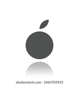 Orange Icon, Fruit, Vector Illustration